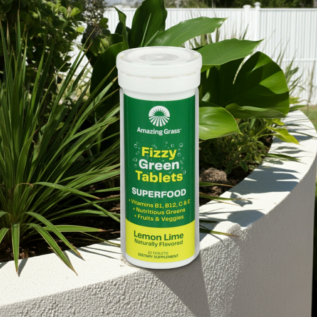 Amazing Grass Superfood Fizzy Green Tablets Lemon Lime Flavor