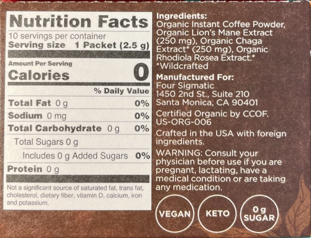 Mushroom Coffee Four Sigmatic Instant - Think