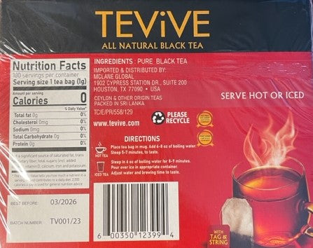 Herbal Tea Tevive All Natural Black