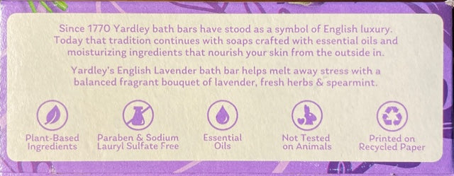 Barra de baño nutritiva de lavanda inglesa de Yardley London