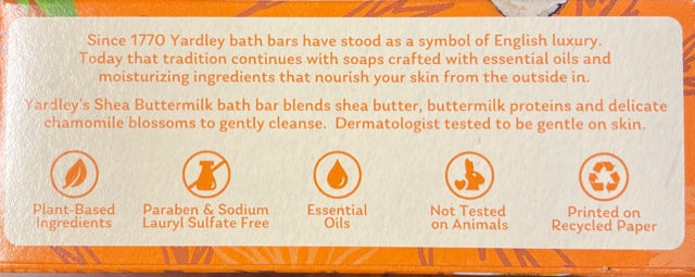 Barra de baño nutritiva Yardley London Shea Buttermilk