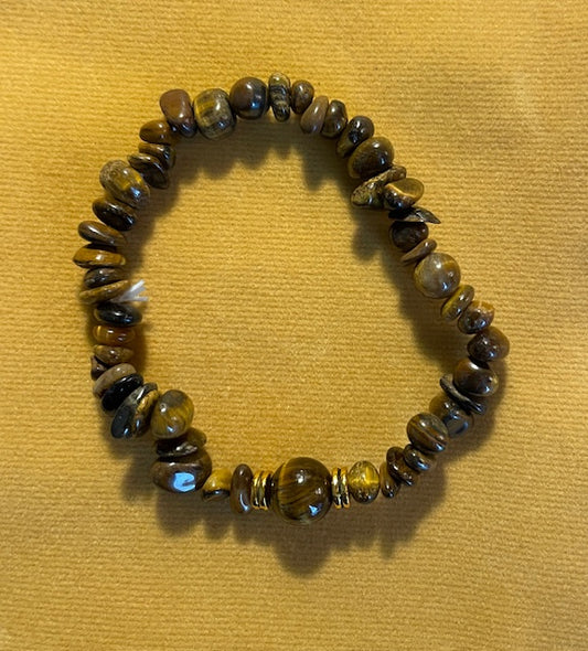 Stone Bracelet Tiger's Eye 7" - Stretch