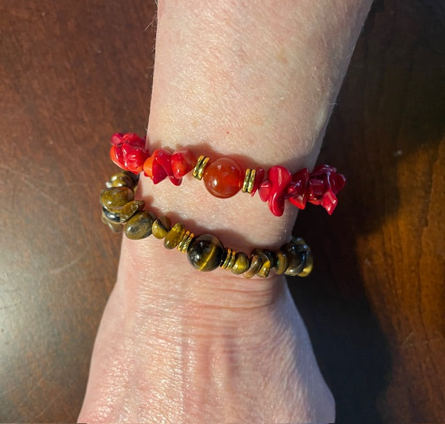 Stone Bracelet Tiger's Eye 7" - Stretch