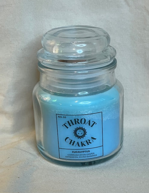 Throat Chakra Soy Wax Eucalyptus Scented Candle