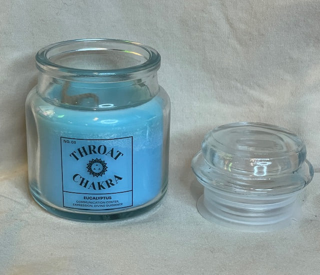 Throat Chakra Soy Wax Eucalyptus Scented Candle