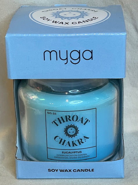 Throat Chakra Soy Wax Eucalyptus Scented Candle