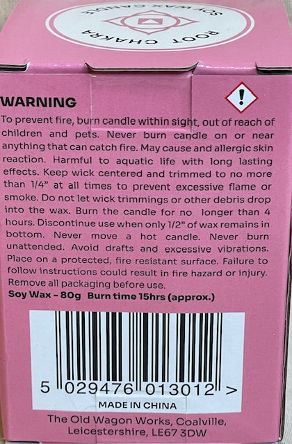 Root Chakra Soy Wax Rose Scented Candle