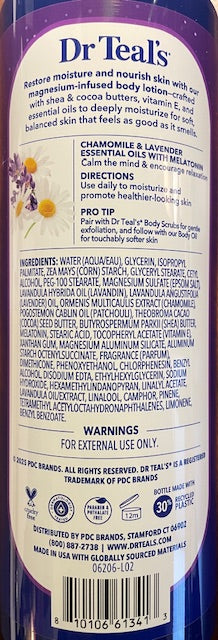 Dr Teals Melatonin Body Lotion with Chamomile & Lavender