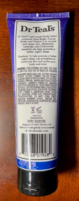 Loción corporal para dormir del Dr. Teal con melatonina y aceites esenciales