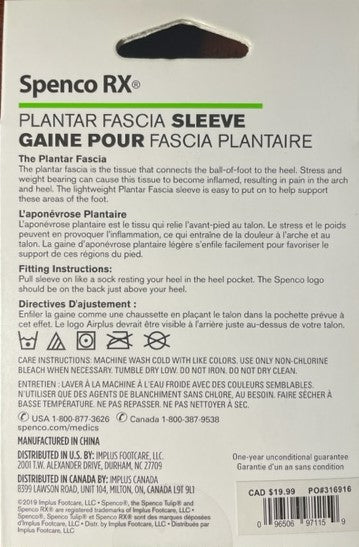 Spenco RX Funda para fascia plantar para pie