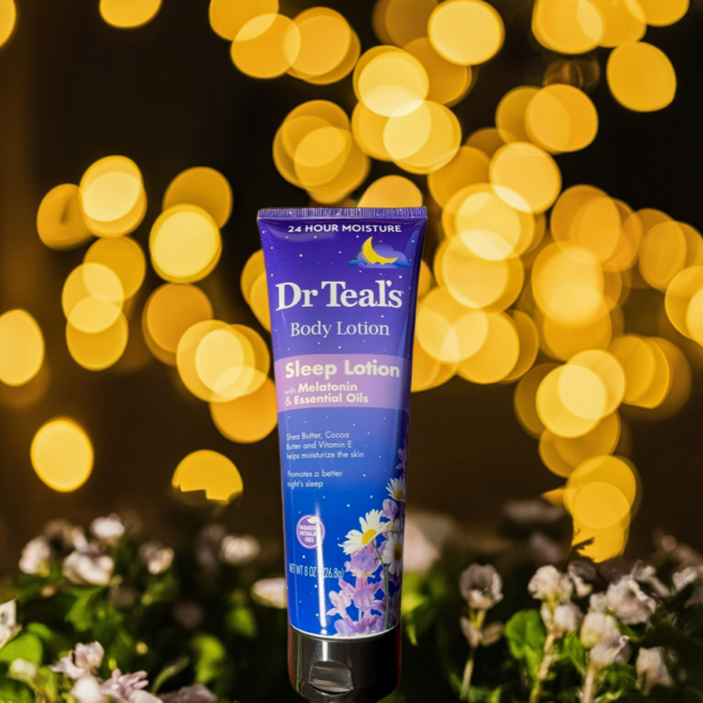 Loción corporal para dormir del Dr. Teal con melatonina y aceites esenciales