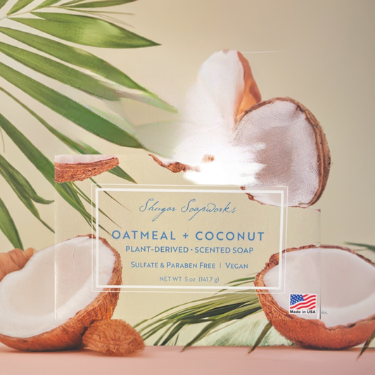 Shugar Soapworks Oatmeal & Coconut Plant-Derived Scented Soap