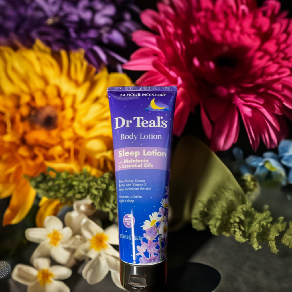 Loción corporal para dormir del Dr. Teal con melatonina y aceites esenciales