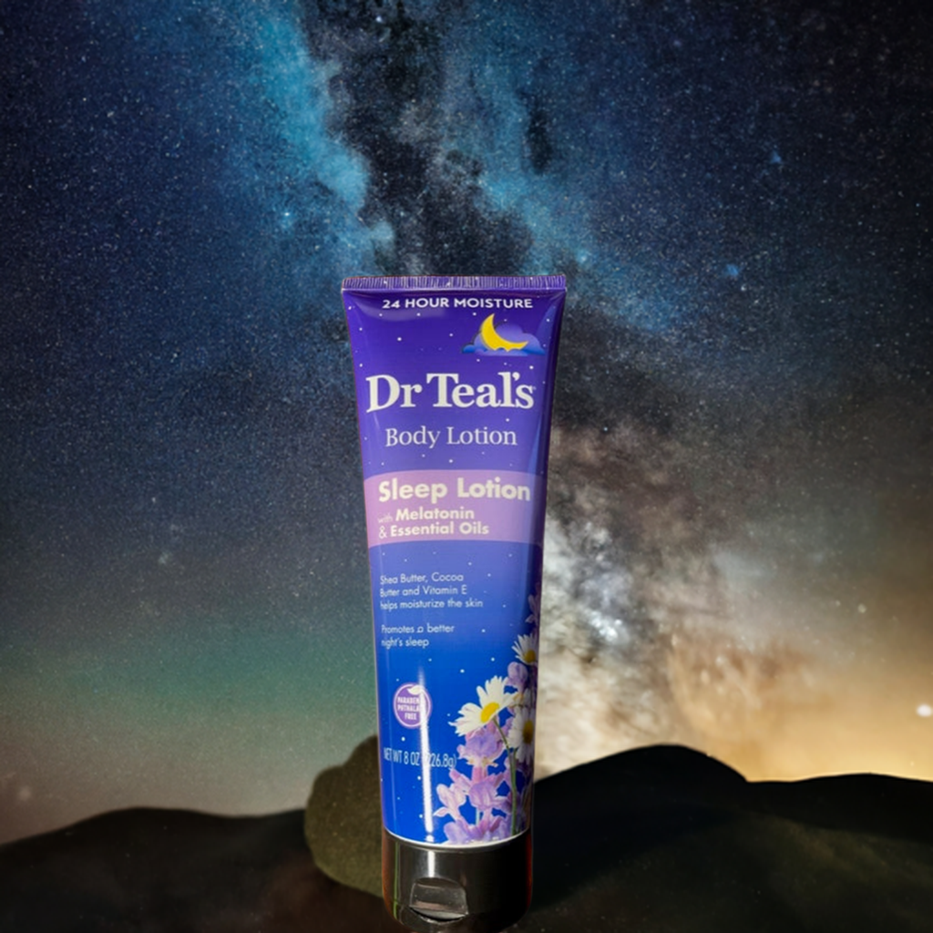 Loción corporal para dormir del Dr. Teal con melatonina y aceites esenciales