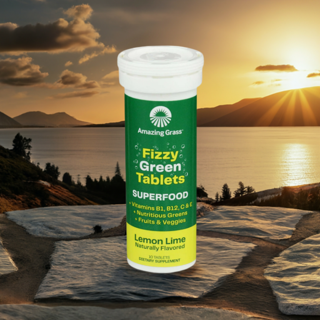 Amazing Grass Superfood Fizzy Green Tablets Lemon Lime Flavor