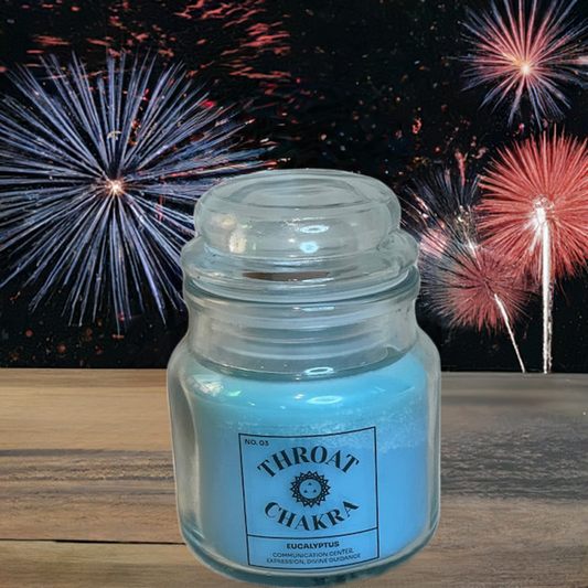 Throat Chakra Soy Wax Eucalyptus Scented Candle