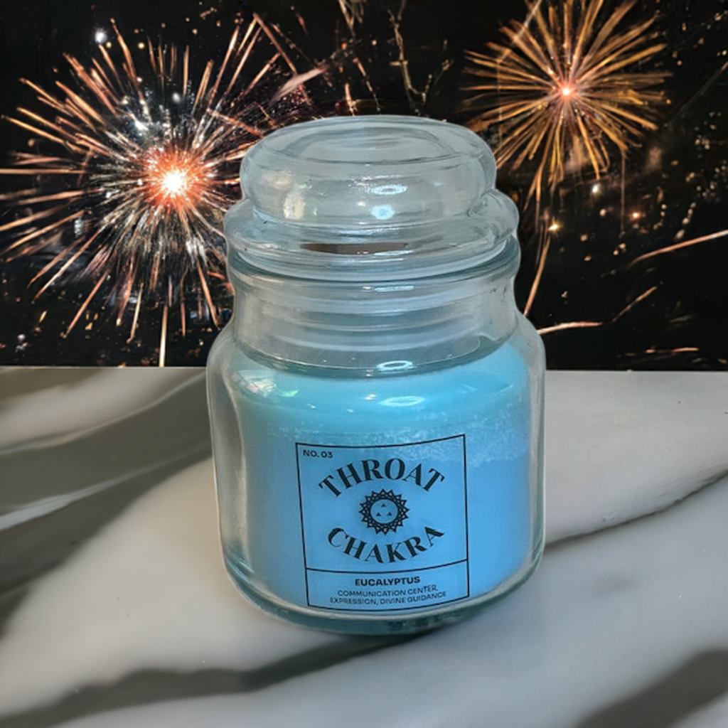 Throat Chakra Soy Wax Eucalyptus Scented Candle