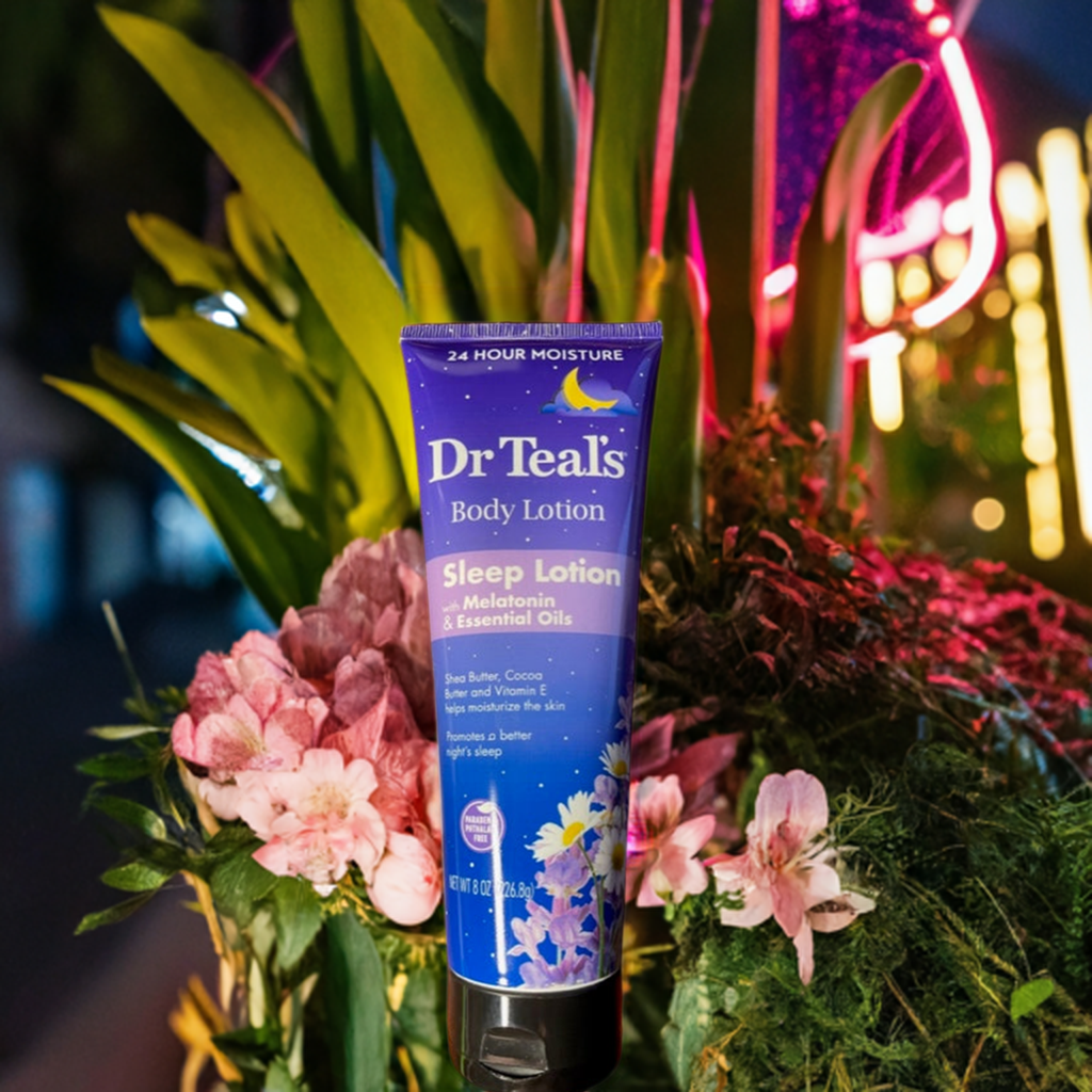 Loción corporal para dormir del Dr. Teal con melatonina y aceites esenciales