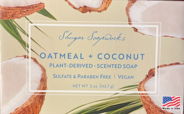 Shugar Soapworks Jabón perfumado de avena y coco